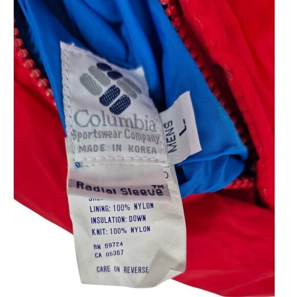 Vtg Columbia Reversible Radial Sleeve Nylon/ Down Ski Jacket Red/Blue Mens Sz L - Picture 8 of 8